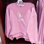 Disney WDW Mickey Mouse Genuine Mousewear Pullover Cropped Sweatshirt Plum XL Photo 2