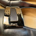 Salvatore Ferragamo Vintage  Silver Metallic Low Square Heel Buckle Loafer‎ sz 7 Photo 2