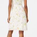 JustFab ruched floral white dress Photo 1