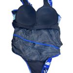 Sea & Sand Blue Paint Asymmetrical Wrap Swimdress White Size 20W Photo 8