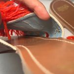 Frances Valentine New York Fringed Slides Sandals Orange Size 9B Sample Photo 4