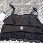 Jasmine & Ginger  medium black bralette velvet floral sheer adjustable new NWT Photo 3