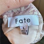 Fate Pink Ditsy Floral Ruched Mini Dress Womens L Tiered Ruffled Cottage Core Size L Photo 9