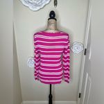 Vineyard Vines Bright Pink & White Striped Lightweight Sweater Size Small Photo 8