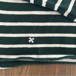 The Great NWT The Long Sleeve Crop Tee Emerald Stripe w/ Multi Folk Embroidery Photo 3