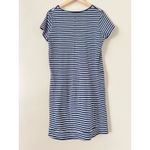 Toad&Co Marley Short Sleeve Dress Navy Blue Stripe Large Pockets Organic Cotton Photo 3