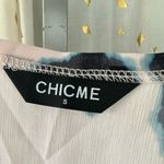 Chic Me  Sheer Pink Tie Dye Waterfall Sleeve Bohemian V Neck Button Down Blouse S Photo 4