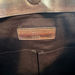 Frye  Charlie Simple Tote Brown Striped Large Leather Shoulder Bag Purse Photo 2