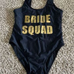 NWOT‎ Bride Squad one piece swimsuit size large Gold Photo 0