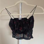 Garage Black Top with Red Floral Pattern - XS Photo 0