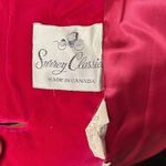 RARE Vintage Surrey Classics Royal Pink Velvet Double Breasted Peacoat Jacket Size M Photo 9