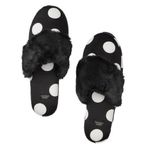 Victoria's Secret Victoria’s Secret Slippers Slip On House Shoes Black White Polkadot S Small 5 6 Photo 0