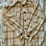 Neutral Plaid Shirt Jacket Size XS Photo 0