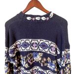 Vintage Hand Knit Jennifer Reed Grannycore Sweater Blue Photo 8