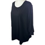 Philosophy NWOT Size XL Womens Black Blouse Top W/ Textured 3/4 Balloon Sleeves Photo 3