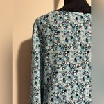 Apostrophe EUC  Vintage Blue, White, and Black Circle Patterned Blouse size 8P Photo 7