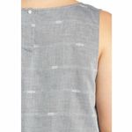 Eileen Fisher  Denim Cotton Nomadic Stripe Sleeveless Shell Tank Top Jacquard L Photo 3