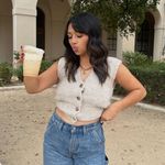 Et Clet  Size‎ M Chunky Button Sweater Vest Beige Fizzy Knit Soft Girl Academia Photo 0