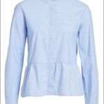 Madewell  Lakeside Peplum Shirt Waterfall Blue Photo 6