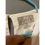 Kathy Che White Vintage Pearl Floral Lace Long Sleeve Buttons Size 12 Photo 3