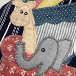 Handmade Artisan Applique Noah's Ark Jumper Dress Navy Pinstripe Est. Size L Photo 13