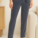 Equipment NWT  100% silk Soren pants blue and white vertical pinstripe Photo 0