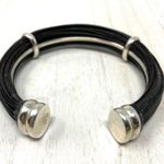 CHARLES CREIG Jewellers, sterling and rubber* cuff bracelet Photo 1