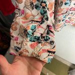 Talbots  Xl Petite Button Down Blouse Top Colorful Bird Print Roll Tab Sleeves Photo 6