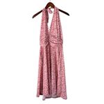 HUHOT Halter Dress Floral Ruched Summer Casual Sundress Pink White L Size L Photo 1