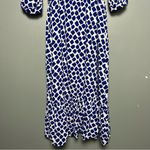Hobbs London Magda Midi Shirt Dress Waist Tie Blue Patterned Women’s Size 10 Photo 7