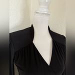 Laundry by Shelli Segal Black Faux Wrap Dress Stretch size 6 Photo 2