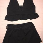 Boohoo Black Crop Shorts Set Photo 0