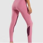 Gymshark  Asymmetric Colorblock Dusty Pink/Dark Ruby Leggings Size XS Photo 2