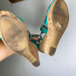 Rouge | Teal Wedge Heels Strappy Womans 10 Blue Photo 5