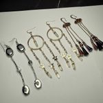 Long Dangle Drop Pierced Earrings Bead / Rhinestone Mixed Lot Of 3 Photo 7