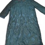 Loft  Emerald Green lace dress with quarter sleeve vtg. inspired Photo 1