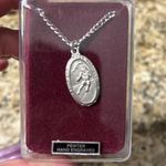 NIB ST. CHRISTOPHER HIGH QUALITY FOOTBALL RELIGIOUS PENDANT Pewter JEWELRY Silver Photo 0