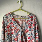 Billabong  Floral Long Sleeve Cropped Boho‎ Blouse Elastic Hem Size M Photo 1