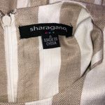 Sharagano  size 4 tan & white striped shift dress Photo 4