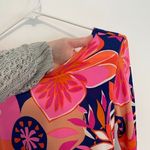 Trina Turk TRINA  Ocean Floral Matte Jersey Tie Back Dress Orange Pink Mini Party Photo 7