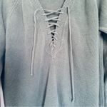 Forever 21 Forest Green Lace-Up Pullover Knit Sweater | Size: L Photo 2