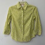 J.Crew Cotton Floral Light Green/Yellow Button Up Shirt 3/4 Sleeve Size XS Photo 0