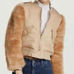 Kendall + Kylie New faux fur sleeve bomber jacket Photo 0