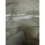 Aerie  Cotton Greenish Gray Cut Out Floral Ankle Leggings Size L EUC Photo 3