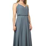 Jenny Yoo  Bridesmaid Dress Chiffon Evening Gown 4 Stormy Gray Blue Event Wedding Photo 9