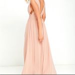 Womens New LuLus Heavenly Hues Deep V Neck High Slit Maxi Dress Blush Pi… Pink Size M Photo 5