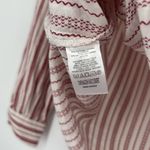 Loft Boho Stripe Ruffle Tie Neck Top Cream Red Split Neck Long Sleeve Size S Photo 10