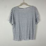Chico's  Women's Striped 100% Linen‎ Blend T Shirt Short Sleeve Size M Casual Top Photo 4