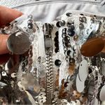 Cider  Womens Silver Sequin Cropped Strapless Tank Top New Years Party Evening Photo 3