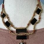 Free People NWT Lately Necklace Black Gold Boho π€π Photo 3